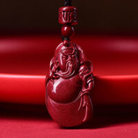 2025 Mặt dây chuyền Cinnabar Zhongyiguan Er Ye, vàng tím, thần võ Guan Gong, dây chuyền nam, sinh năm hòa bình