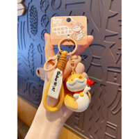 2025 Móc khóa mới chính hãng hình trái tim chó con rắn chấm cho ba lô nam, phụ kiện nhỏ, móc khóa cặp đôi