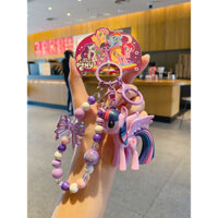 2025 Móc khóa My Little Pony Rarity chính hãng mới cho bé gái, móc khóa túi, mặt dây chuyền ba lô hạt cho phụ nữ