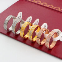 2025 Mới Cổ Điển Thời Trang Trang Sức Đôi Hàng Kim Cương Full Star Nhẫn 18K Hoa Hồng Vàng Cho Nam Nữ Nhẫn Móng Tay Nhẫn Kim Cương