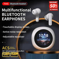 2025 Mới LCD Bluetooth Tai Nghe Màn Hình Màu Cảm Ứng Trong Tai Nghe ANC Chống Ồn Thể Thao Không Dây Tws Tai Nghe Quà Tặng