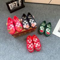 2025 Mới Melissa Jelly Giày Bé Gái Đầu Tròn Thơm Xăng đan Nước Trẻ Em Dễ Thương Velcro Đi Biển