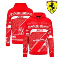 2025 Mới Nhất F1 Racing Hooded Sweat + Scuderia Ferrari F1 2024 Team Hoodie + Áo khoác dài tay nam nữ mùa xuân