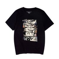 2025 Mới Top Hoạt Hình Nhật Bản Hỗn Hợp Cắt In Hình Cotton Áo Thun Nam Mùa Hè Naruto Luffy Khỉ Vua Siêu Nhân Tay Ngắn