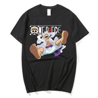 2025 Mới Top ONE PIECE Bông Tai Kẹp In Hình Thời Trang Nam Nữ Áo Thun Top Tay Ngắn Điểm Bán Buôn