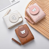 2025 Mới Túi đựng thẻ lớn hình chó con hoạt hình nghệ thuật đường nét dễ thương đựng tiền xu tích hợp