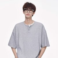 2025 Nam Giả Hai Mảnh Cổ Henley Nặng Áo Thun Nữ Tay Ngắn, American Retro Dạo Phố Nửa Tay Mùa Hè Top