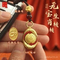 2025 Năm Mới Móc khóa cung hoàng đạo xoay hình con rắn, mặt dây chuyền tài lộc phong cách Trung Quốc, quà tặng năm mới