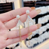 2025 Phong Cách Mới Bạc Kim Ngọc Trai Đuôi Cá Dài Tua Rua Bông Tai Nữ Phong Cách Thời Trang Siêu Cổ Tích Bông Tai Phiên Bản Hàn Quốc Bông Tai Nâng Mặt20250322