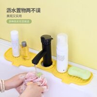2025 Phong Cách Mới Chống Bắn Miếng Lót Vuông Nhà Bếp Mặt Bàn Bồn Rửa Vòi Sấy Chậu Rửa Silicon Thoát Nước Pad20250402