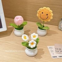 2025 Phong Cách Mới Dễ Thương Hoa Hướng Dương Lily Của Thung Lũng Hoa Chậu Cây Dệt Tay Hoa Giả Mô Phỏng Giá Trị Cao Hoa Len Thành Phẩm Trang Trí20250223