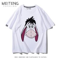 2025 Phong Cách Mới Eeyore Winnie the Pooh Heo Con Hàng Hóa Áo Thun Nam Nữ Mùa Hè Dễ Thương Cặp Đôi Nguyên Chất Áo Cotton Phù Hợp Với Hợp Thời Trang