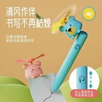 2025 Phong Cách Mới Gấu Quạt Bút Bi Sáng Tạo Quạt Mini Bút Sinh Viên Đa Năng Đồ Chơi Có Thể Đổ Lại Nhựa Trung Bình Bút20250221