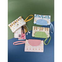 2025 Phong Cách Mới Màn Hình Lớn Điện Thoại Di Động Ví Đựng Tiền Xu Nữ Rừng Nghệ Thuật Sinh Viên Ly Hợp Túi Nhỏ Dây Kéo Dễ Thương Điện Thoại Di Động