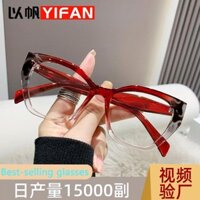 2025 Phong Cách Mới Mèo Mắt Kính Khung Nữ Thời Trang Châu Âu Mỹ Màu Tương Phản PC Kính Khung Kính Phẳng Chống Kính Tùy Chỉnh
