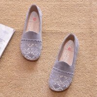 2025 Phong Cách Mới Mùa Xuân Đế Bằng Giày Flat Peas Giày Lưới Giày Lười Rỗng Phụ Nữ Mang Thai Mẹ Giày Nữ Hợp Thời Trang