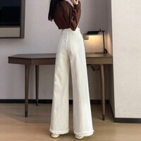 2025 Phong Cách Mới Mỹ Trắng Phiên Bản Hàn Quốc Quần Jean Ống Rộng Nữ Mùa Xuân Cao Cấp Rời Ôm Hơn Nhìn Thẳng Cao Tất Cả Trận Đấu Quần Sàn20250314