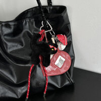 2025 Phong Cách Mới Thời Trang Mềm Mại Dễ Thương Chữa Bệnh Dễ Thương Encore Đỏ ins Phong Cách Túi Mặt Dây Chuyền Tình Yêu Lớn Thẻ Ảnh Mặt Dây Chuyền Móc Khóa Túi Phong Cách miu Mặt Dây Chuyền Mèo Bóng Chày Túi Học Trang Sức Cặp Đôi Quà Tặng