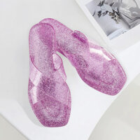 2025 Phong Cách Mới Thời Trang Nữ Nhẹ Pha Lê Trong Suốt Dép Đeo Chéo