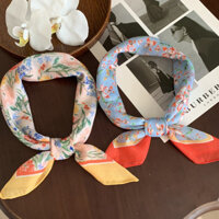 2025 Phong Cách Mới Vải Lanh Cotton Hoa Đầu Khăn Lụa Nhỏ Vuông Khăn Nữ Xuân Thu Khăn Trang Trí Phù Hợp Với Khăn Trùm Đầu Tất Cả Trận Đấu 2025