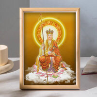 2025 Phong Cách Mới Ksitigarbha Bodhisattva Khung Ảnh Bàn Xoay Chân Dung Phòng Khách Liên Kết Trang Trí Hình Phản Phước Lành Tượng Phật Trang Trí Tranh Treo Tường20250212