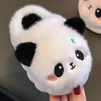 2025 Phong Cách Trẻ Em Nữ Mùa Đông Chống Trơn Trượt Lông Cừu Lót Dày Ấm Đế Mềm Cho Bé Hoạt Hình Dễ Thương Chống Trơn Trượt Mèo Con Bé Trai Dép Cotton