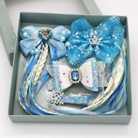 2025 Phụ kiện tóc công chúa Elsa cho trẻ em, tóc giả kiểu tết, kẹp tóc Elsa lớn cho bé gái