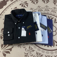 2025 _ Ralph Lauren Áo Sơ Mi Dài Tay Ve Áo Xuân Thu Công Sở Áo Sơ Mi Màu Trơn Cổ Điển
