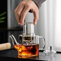 2025 Sản Phẩm Mới Ấm Trà Hoa Sang Trọng Phong Cách Trung Hoa Mới Cao Borosilicate Thủy Tinh Chịu Nhiệt Độ Cao Ấm Trà Xung Quanh Lò Than Nướng Ấm Trà Kung Fu20250314