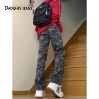 2025 Sản Phẩm Mới Của Mỹ vibe Retro Quần Lót Ngụy Trang Quần Jean Nam Thu Đông Phố Cao Thẳng Ống Rộng cleanfit Quần Logging20250403