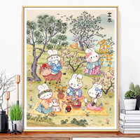 2025 Sản Phẩm Mới Lichun Thỏ Cross Stitch Hoạt Hình Thỏ In Chữ Thập Chỉ Thêu Chất Liệu Gói Đầy Đủ