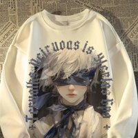 2025 Sản Phẩm Mới Mỹ Retro Đường Phố Hip-Hop Nhân Vật In Hình Rời Cổ Tròn Áo Nam Nữ Cặp Đôi Mặc hiphop Áo Khoác Top20250402