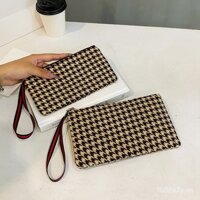 2025 Ví cầm tay dài bán chạy cho phụ nữ Thiết kế mới Niche Túi điện thoại họa tiết houndstooth Ví đựng chìa khóa và tiền xu