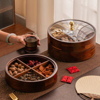 2025năm Mới Gỗ Chắc Chắn Circula Hộp Trái Cây Khô Mùa Xuân Festiva Hộp Kẹo Chia Trung Quốc Hộp Trái Cây Hai Lớp Dim Sum Hộp Chia Hộp Kẹo Hộp Đồ Ăn Nhẹ Hộp Giữ Tươi Kín