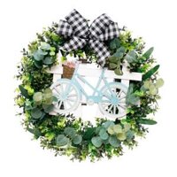 20Artificial  Wreath Farmhouse  Front  White - G Black