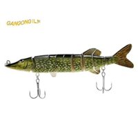 20cm 40g Sống Động Như Thật Đa Nối 8 Giả Pike Muskie Mồi Câu Cá Swimbait Crankbait Mồi Cứng Cá Móc Giải Quyết ArmyGreen