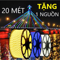 [20m tặng nguồn] Dây đèn led đôi trang trí ngoài trời ,đèn LED DÂY hắt trần siêu bền