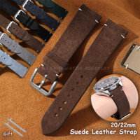 20mm 22mm Mềm Da Lộn Da Thật Chính Hãng Dây Đeo Đồng Hồ Đa Năng Nhanh Phát Hành Đồng Hồ Da Bò Handmade Vintage Vòng Tay Nam Nữ Thay Thế Dây Đeo Tay Cho Sumsung Galaxy
