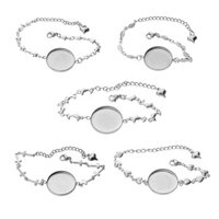 20mm Đế vòng tay đá quý thời gian bằng thép không gỉ, nắp rãnh, phụ kiện trang sức thủ công DIY