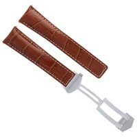 20mm Leather Watch Strap Band Clasp Compatible with Tag Heuer Grand Carrera Cv2010 Tan Ws