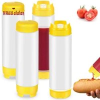 🔥20oz Chai Bóp Nhựa Đảo Ngược, Đầu Đổ Lại Van Lớn Hộp Đựng Gia Vị Bóp Chai Cho Nước Sốt Sốt Cà Chua