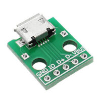 20pcs Micro USB To Dip Female Socket B Type Microphone 5P Patch To Dip 2.54mm Pin With Soldering Adapter Board