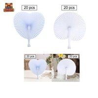 20x Quạt Giấy Trắng Quạt Cầm Tay Trang Trí Cầm Tay Quạt Cưới Di Động Quạt Giấy Trơn Cho Lễ Hội Lễ Kỷ Niệm Đảng Ủng Hộ