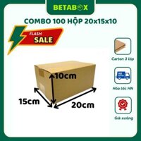 20x15x10 Combo 100 Thùng Giấy, Hộp Bìa Carton Đóng Hàng