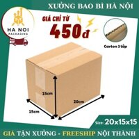 20x15x15 Combo 100 Hộp Carton, Thùng Giấy Cod Gói Hàng, Hộp Bìa Carton Đóng Hàng Giá Rẻ