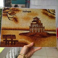[20x30] Bộ nguyên liệu tranh gạo Hồ Gươm
