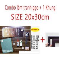 [20x30] Khung + Bộ nguyên liệu tranh gạo
