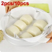 2/10 Pcs Jiaozi Buns Natural Kitchen Cooking Cotton Cloth Dumpling Pad Reusable Purified Steamer Gauze