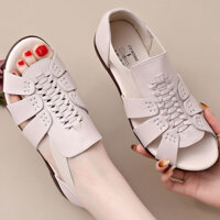 [2100 People Praise] Da Mềm Chất Lượng Cao Phong Cách Mới Mùa Hè Thoải Mái Chống Trơn Trượt Giày Nữ Người Cao Tuổi Trung Niên Dép Bò Tendon Giày Mẹ Đế Mềm San