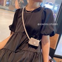 2.1000 Người Bộ Sưu Tập bul Hot Girl Lấp Lánh Full Kim Cương Giả Túi Ngực Túi Thắt Lưng Ngọc Trai Dây Xích Trang Trí Mini Túi Nhỏ 3.6